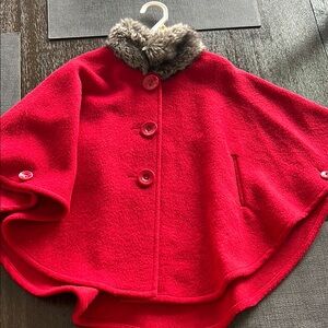 Girls red winter cape size 2/3